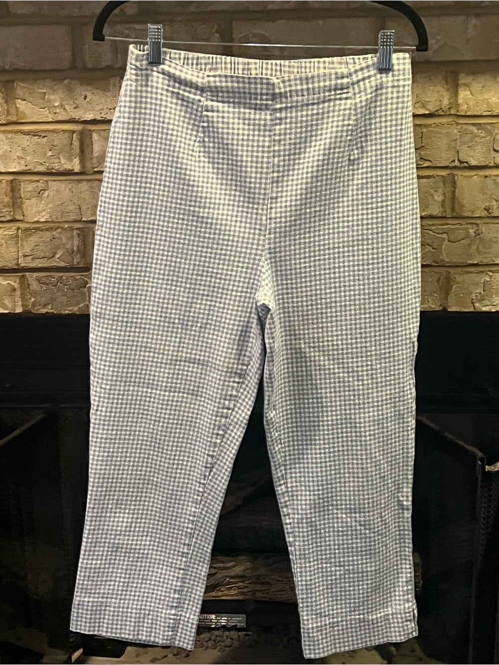 Light Blue Gingham Crop Pants size small